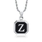 Collar para hombre con colgante hexagonal de inicial - letra 
