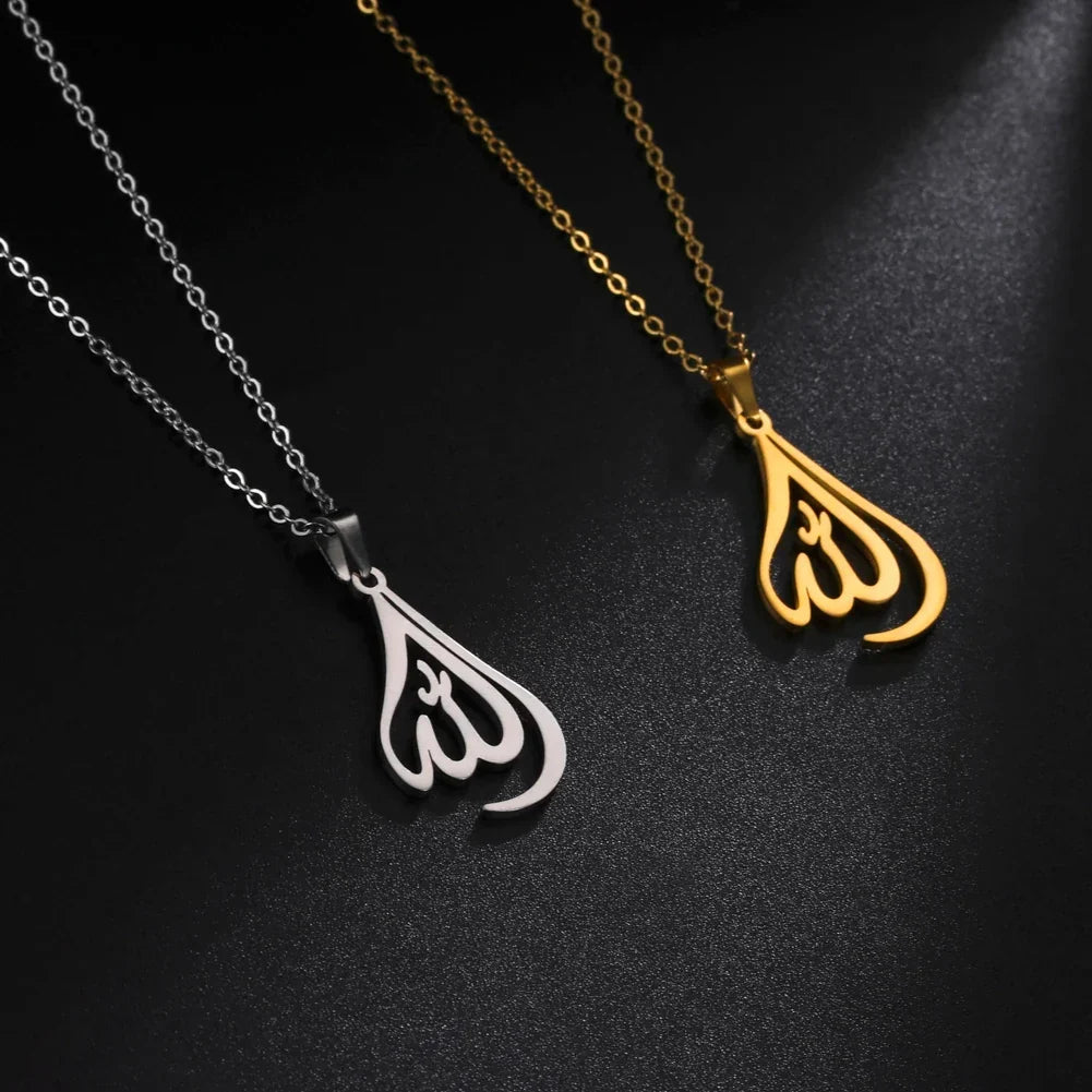 Collar para hombre o mujer con colgante Allah símbolo islámico 