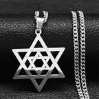 Collar con Colgante Estrella de David para hombre o mujer, simbólica judía 