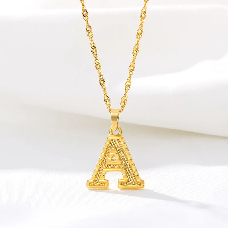 Collar para hombre o mujer con colgante de inicial - letra 