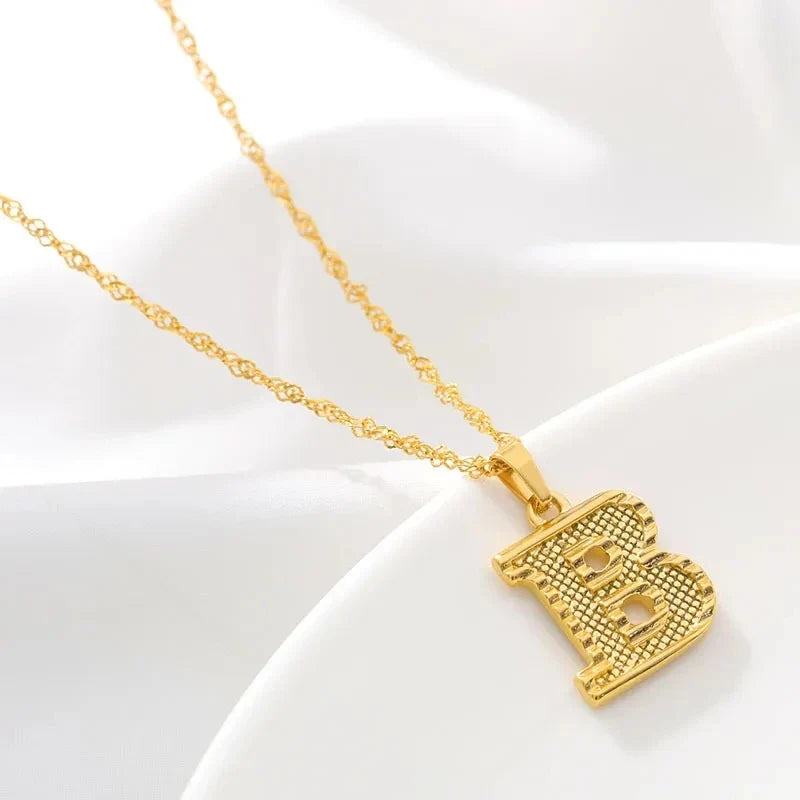 Collar para hombre o mujer con colgante de inicial - letra 