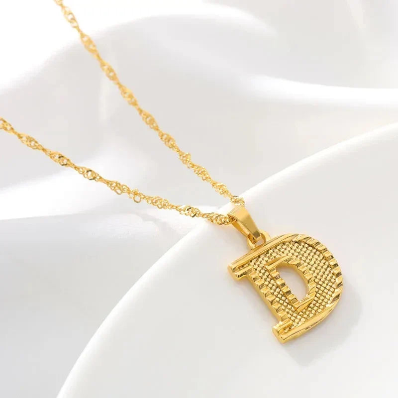 Collar para hombre o mujer con colgante de inicial - letra 