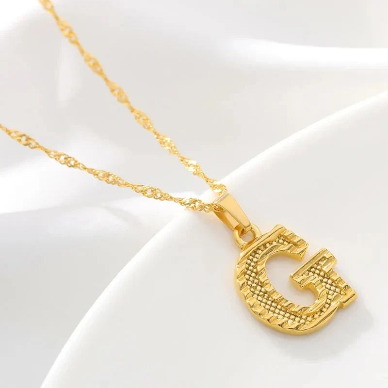 Collar para hombre o mujer con colgante de inicial - letra 