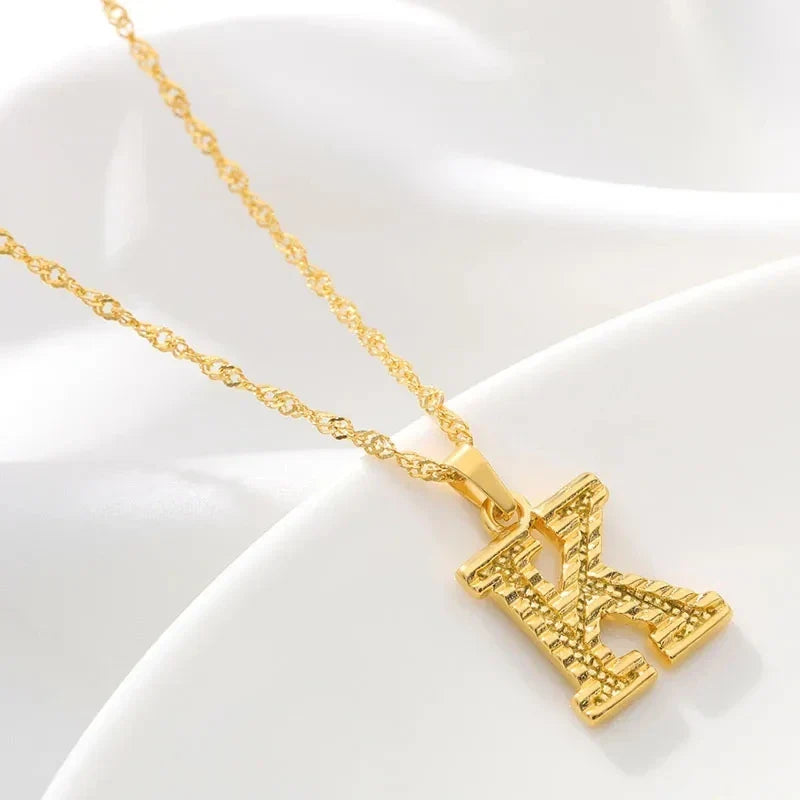 Collar para hombre o mujer con colgante de inicial - letra 