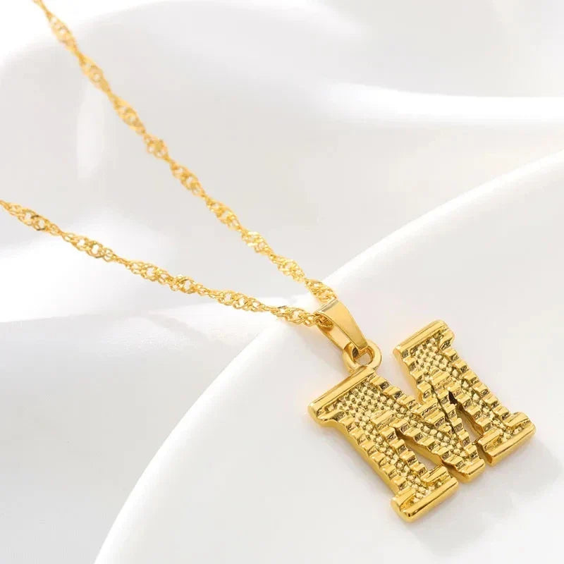 Collar para hombre o mujer con colgante de inicial - letra 