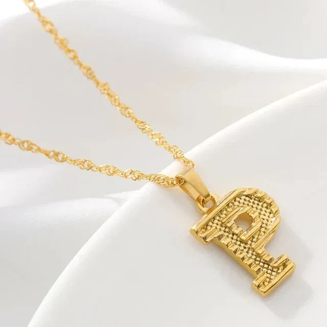 Collar para hombre o mujer con colgante de inicial - letra 