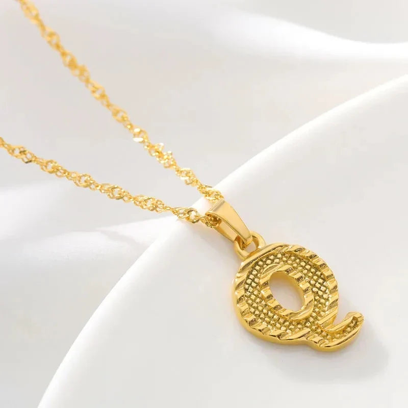 Collar para hombre o mujer con colgante de inicial - letra 