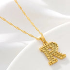 Collier homme ou femme avec pendentif personnalisé initiale r
