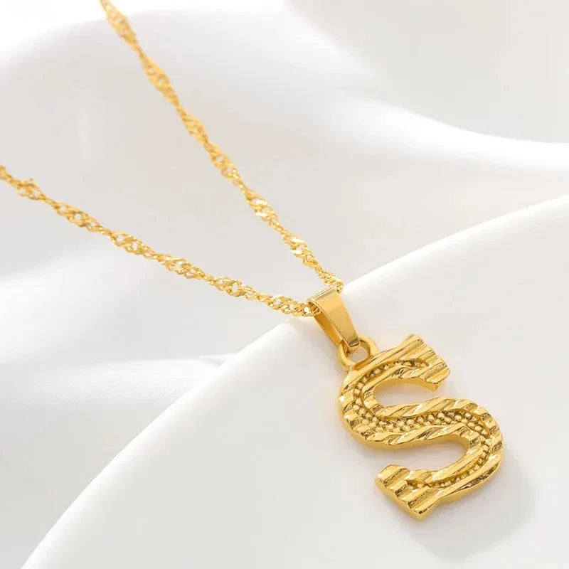 Collar para hombre o mujer con colgante de inicial - letra 