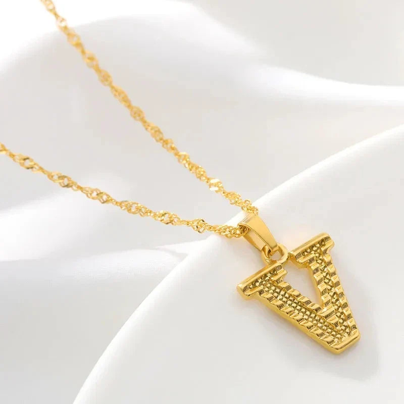 Collar para hombre o mujer con colgante de inicial - letra 