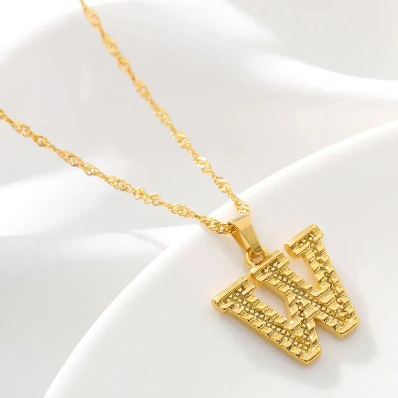 Collar para hombre o mujer con colgante de inicial - letra 