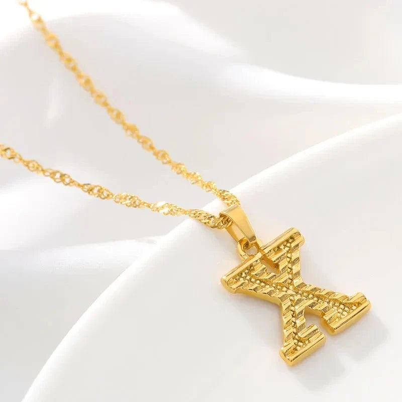 Collier homme ou femme avec pendentif personnalisé initiale x