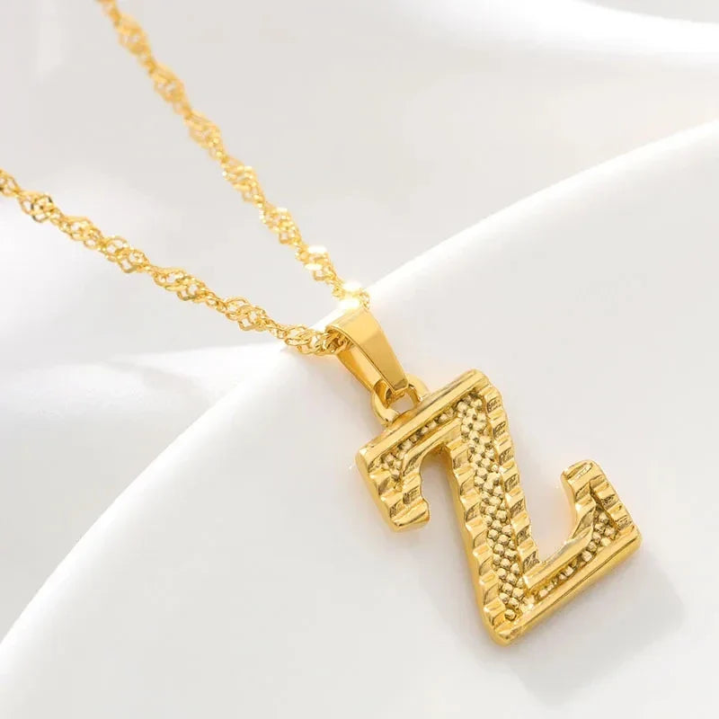 Collar para hombre o mujer con colgante de inicial - letra 