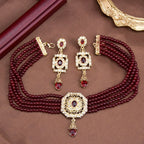 Collar corto y pendientes con Perlas colgantes árabes