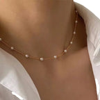 Collar Gargantilla para Mujer con Perlas doradas