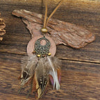 Bohemian Style Necklace with Feather Pendant