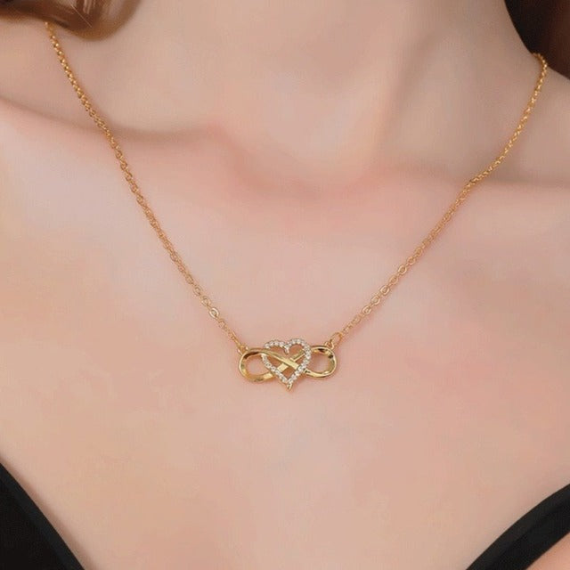 Infinity Symbol Necklace Women's Gold Pendant