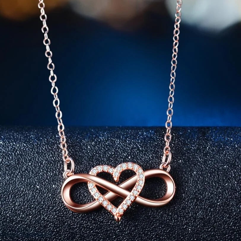 Infinity Symbol Necklace Pendant Woman Heart