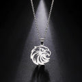 Silver Eagle Head Pendant Necklace