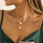 Collar Triple Fila Plata y Oro para Mujer