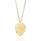 Collar Tropical Hoja de Palma oro
