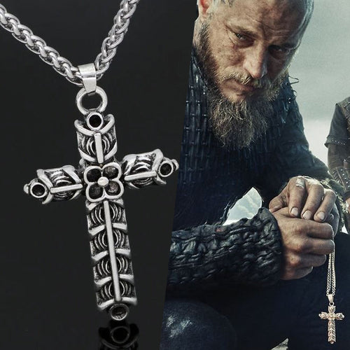 Viking Ragnar Athelstan Cross Necklace