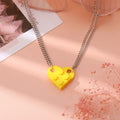 Fashion Yellow Heart Pendant Friendship Couple Necklaces
