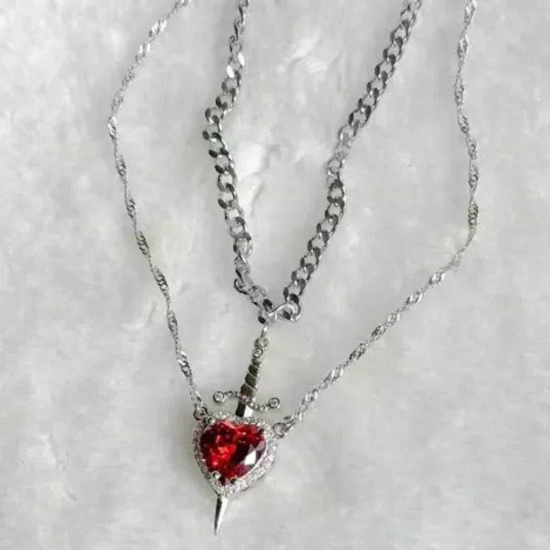 Colliers Couples Pendentif Epée et Coeur