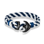 Bracelet double ancre blanc et bleu