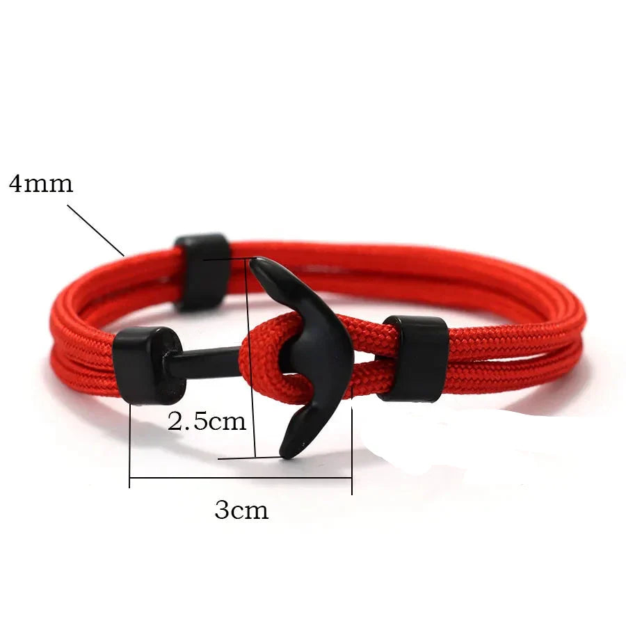 Bracelet double ancre noire