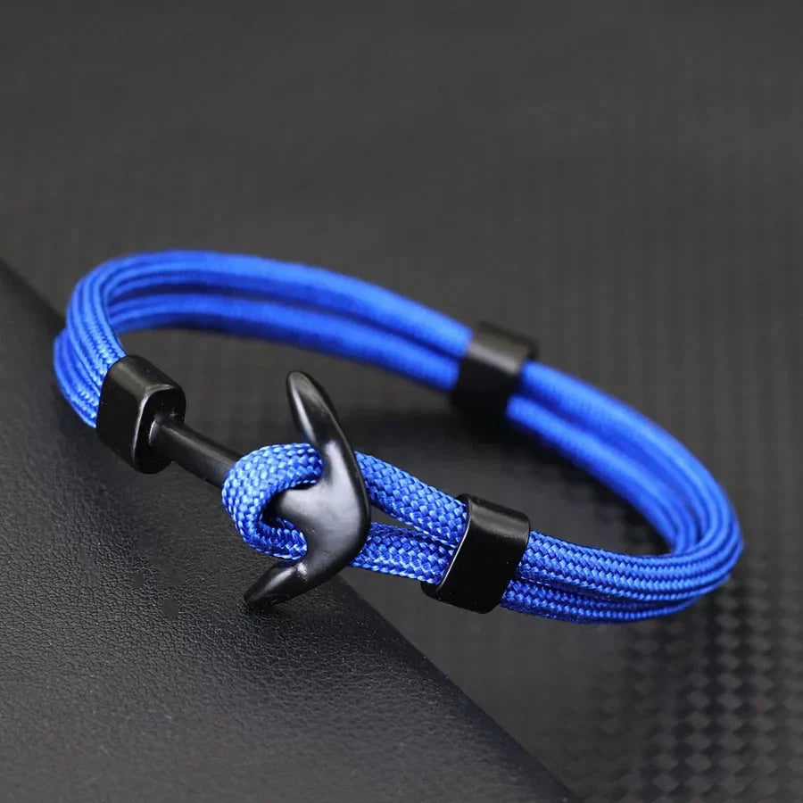 Double black anchor bracelet