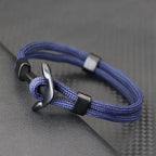Double black anchor bracelet