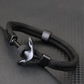 Double black anchor bracelet