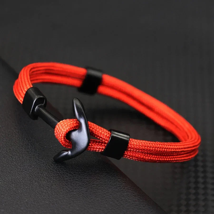 Double black anchor bracelet