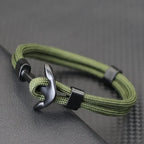 Double black anchor bracelet