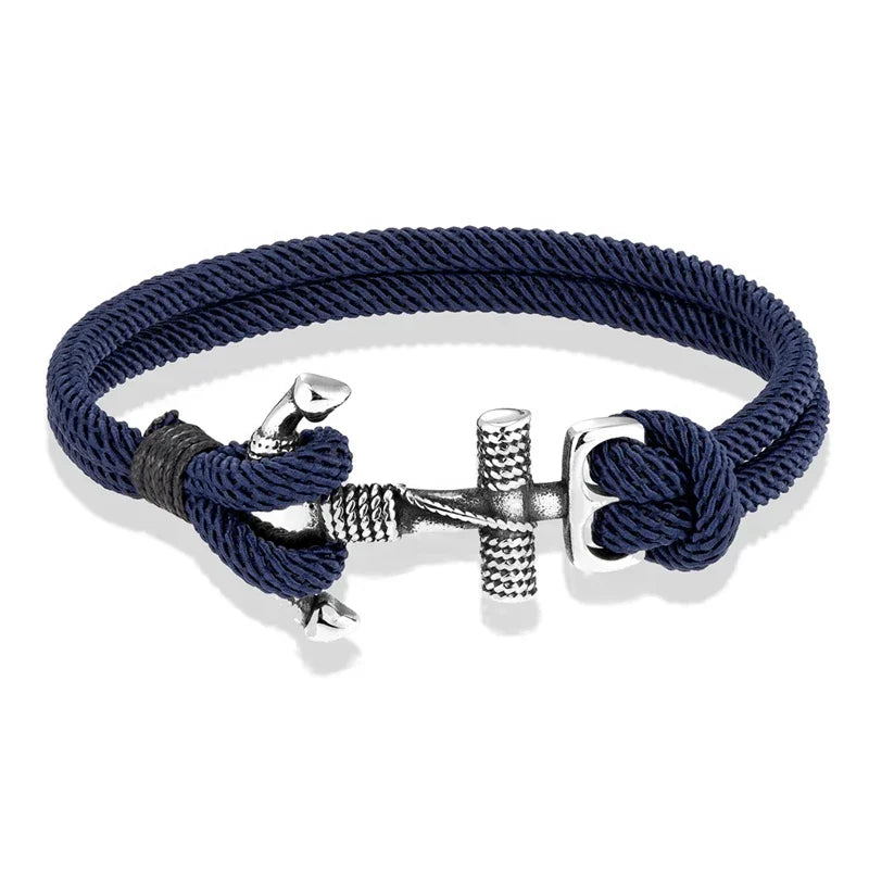 Pulsera doble con ancla para hombre 