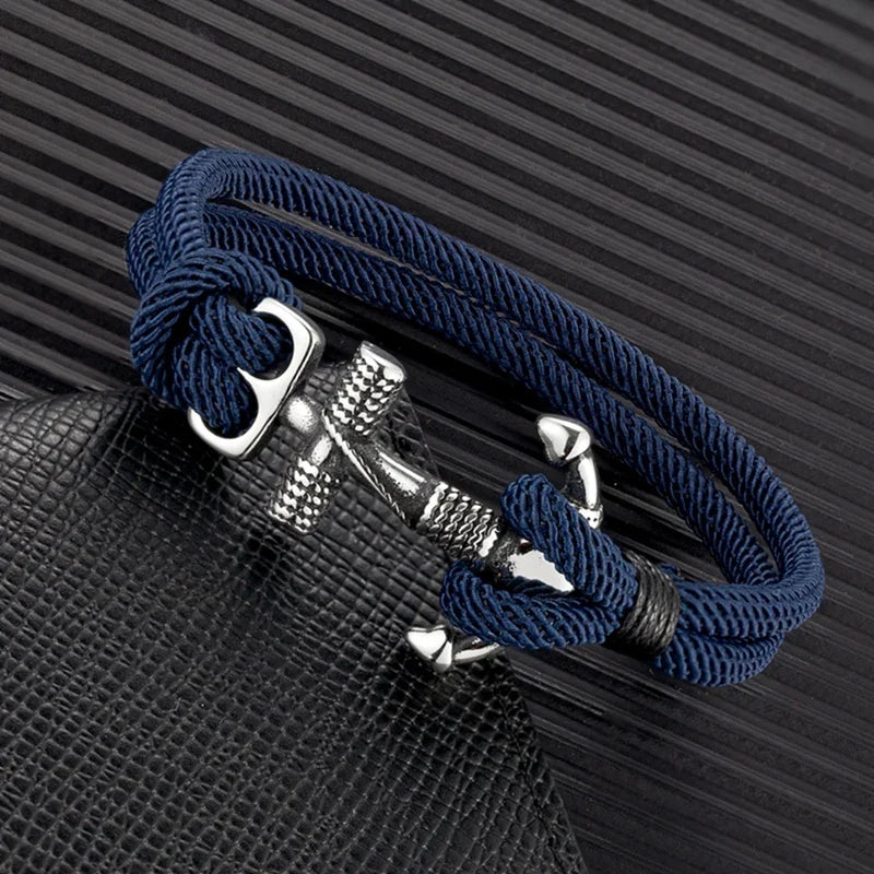 Bracelet double ancre homme 