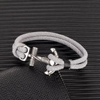 Pulsera doble con ancla para hombre 