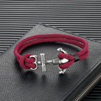 Pulsera doble con ancla para hombre 