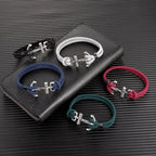 Pulsera doble con ancla para hombre 