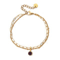 Double gold-tone bracelet with birthstone