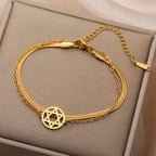 Bracelet double avec l'étoile de David symbole juif or