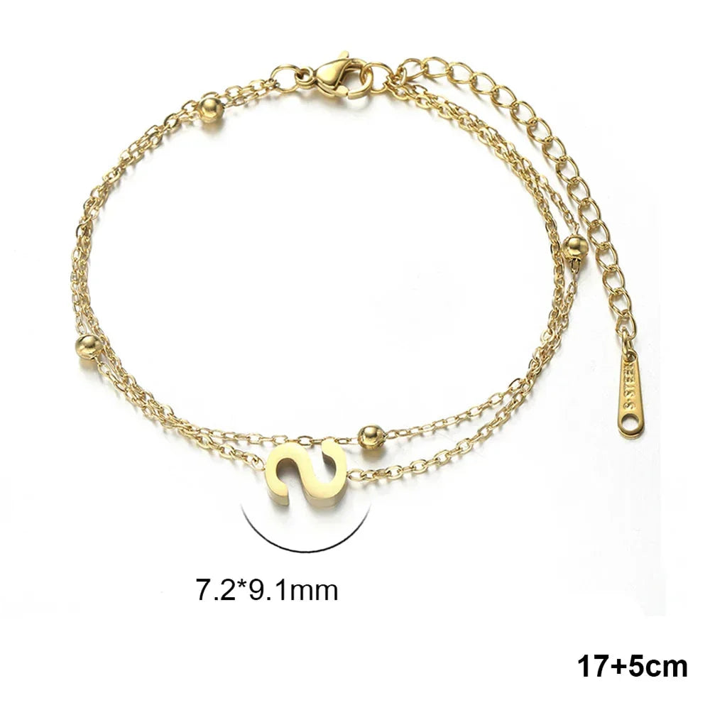 Bracelet double initiale 
