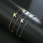 Bracelet double initiale or et argent k