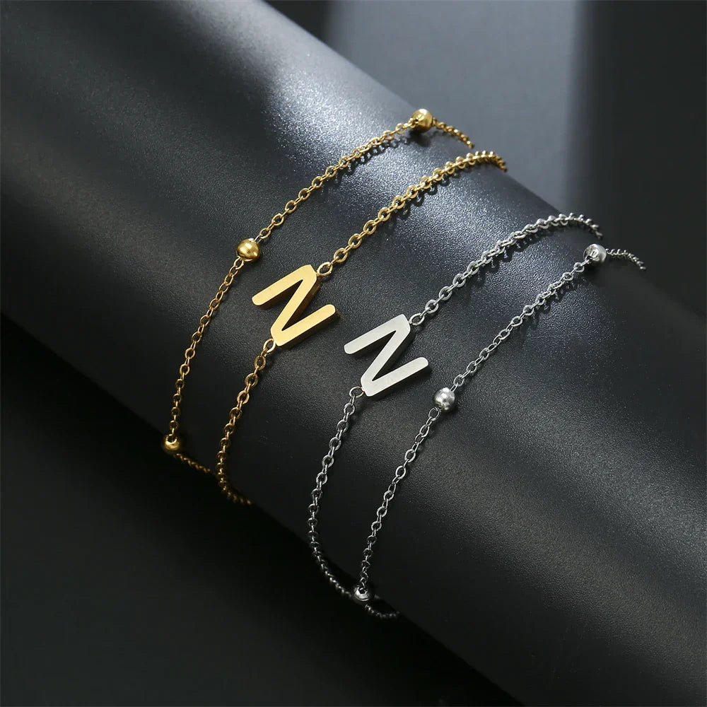 Double initial letter bracelet