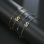 Double bracelet initiale - lettre