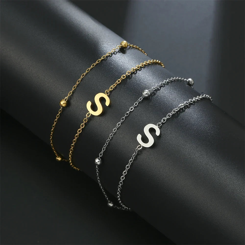 Double initial letter bracelet