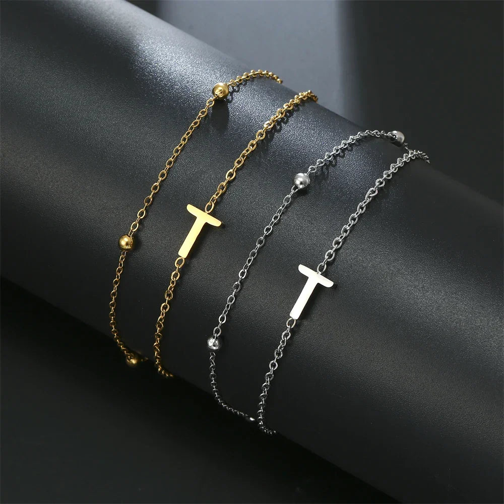 Double initial letter bracelet