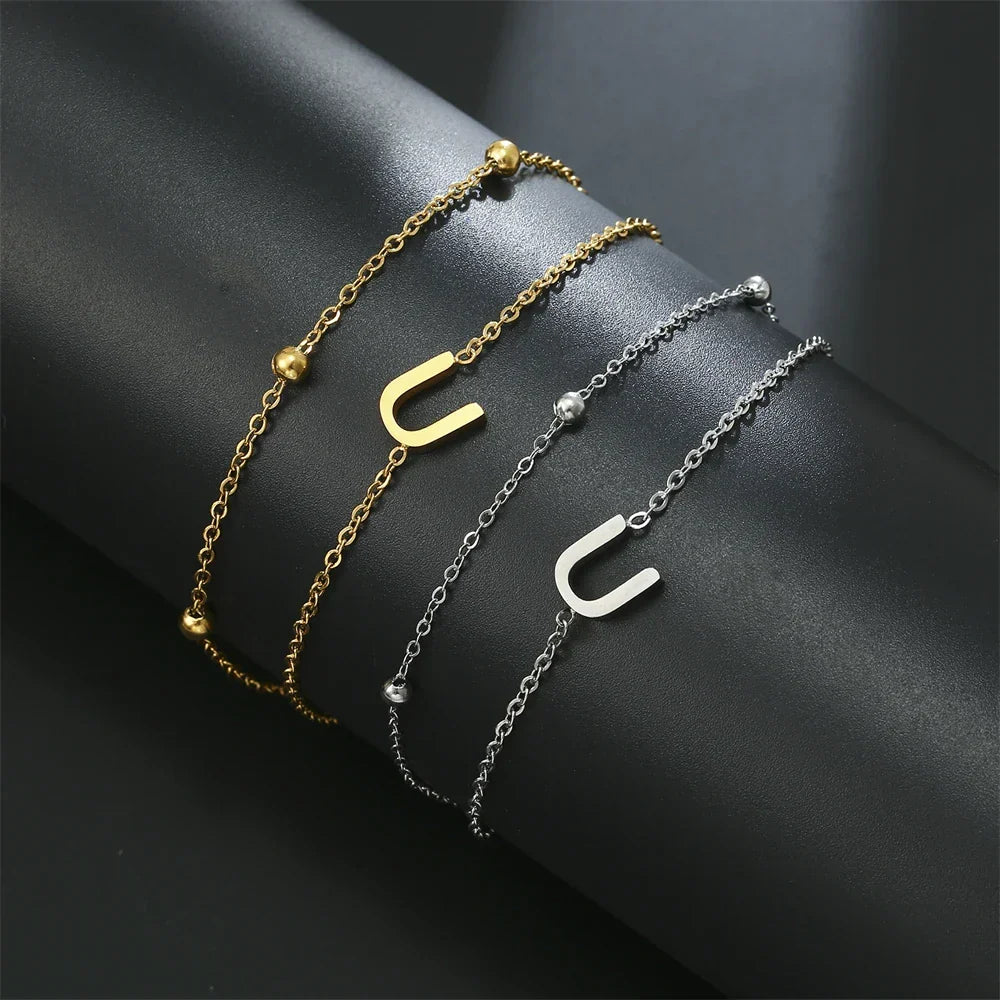 Double initial letter bracelet