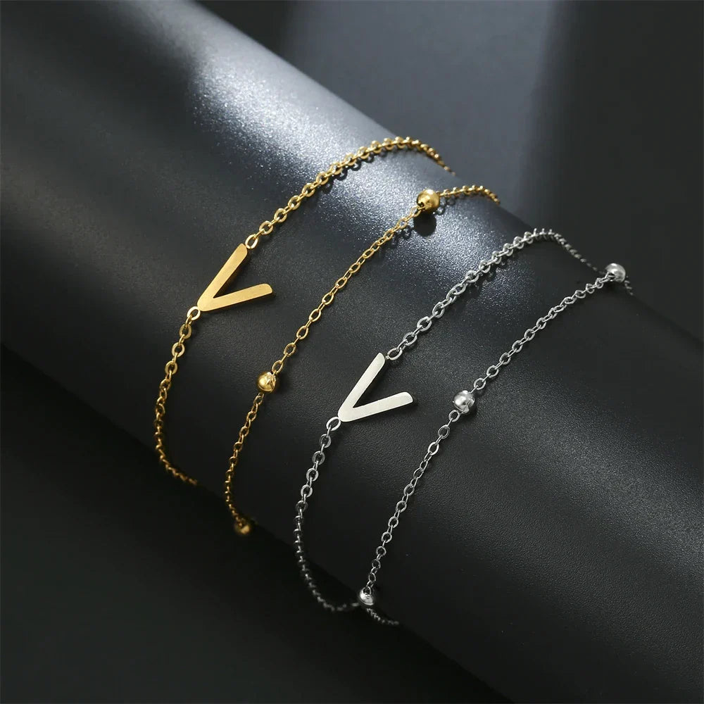 Double initial letter bracelet